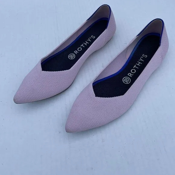 Rothy’s The Point Ballet Flats Slip On Knitted Comfort Shoes Size 10 Pink