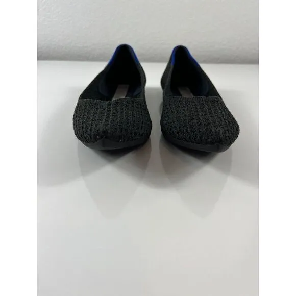 Rothy's The Point Black Honeycomb Knit Flats *NO SIZE NO INSOLES* Size 5.5 READ