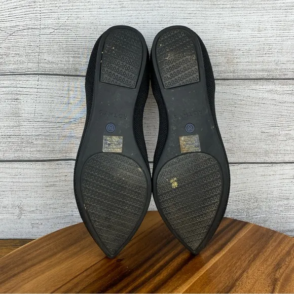 Rothy’s The Point Black Solid Slip On Flats Women’s Shoe Size 7