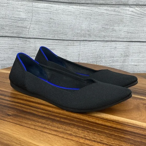 Rothy’s The Point Black Solid Slip On Flats Women’s Shoe Size 7