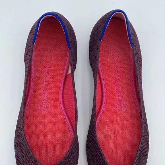 Rothy’s The Point in berry plumb purple lattice excellent used condition woman 9