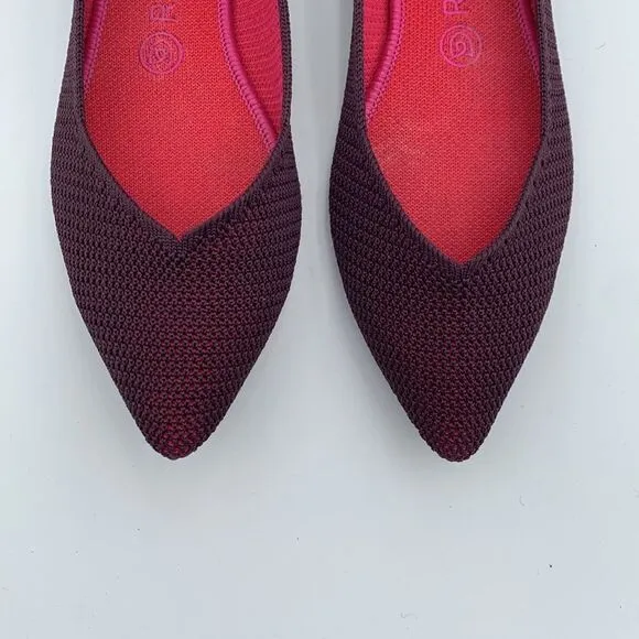 Rothy’s The Point in berry plumb purple lattice excellent used condition woman 9