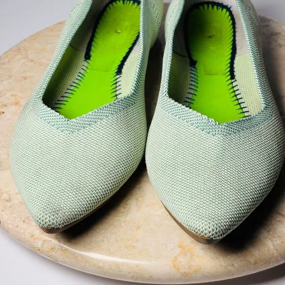 Rothy's The Point Women's Sz 8 Mint Green Slip-on Flats Ballet‎