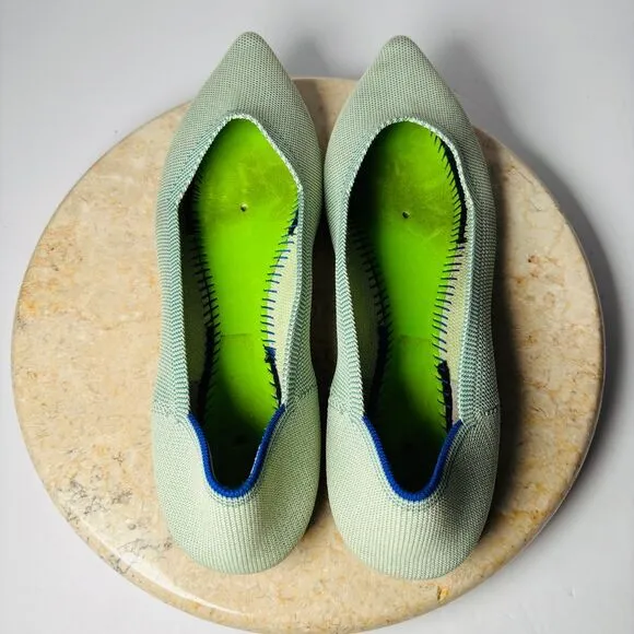 Rothy's The Point Women's Sz 8 Mint Green Slip-on Flats Ballet‎