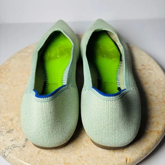 Rothy's The Point Women's Sz 8 Mint Green Slip-on Flats Ballet‎