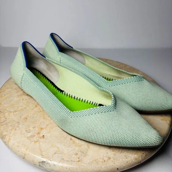 Rothy's The Point Women's Sz 8 Mint Green Slip-on Flats Ballet‎
