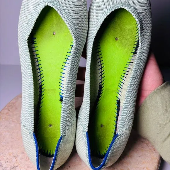 Rothy's The Point Women's Sz 8 Mint Green Slip-on Flats Ballet‎