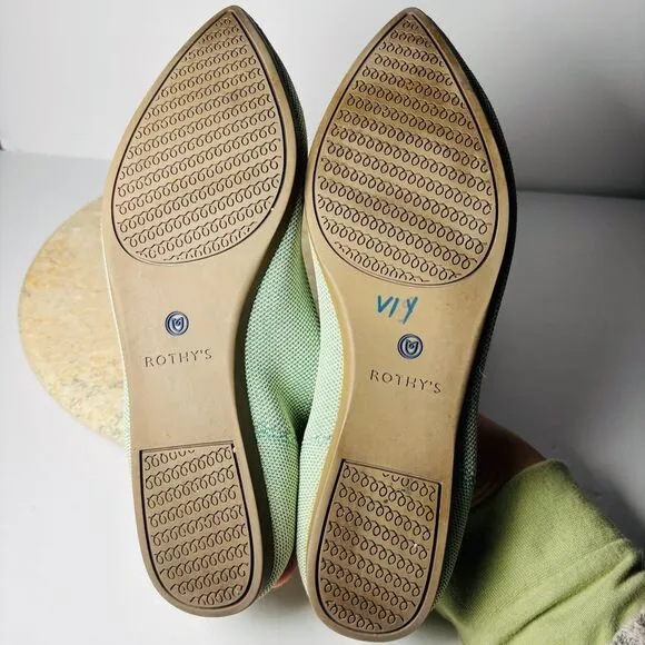 Rothy's The Point Women's Sz 8 Mint Green Slip-on Flats Ballet‎