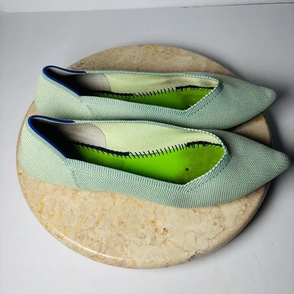 Rothy's The Point Women's Sz 8 Mint Green Slip-on Flats Ballet‎
