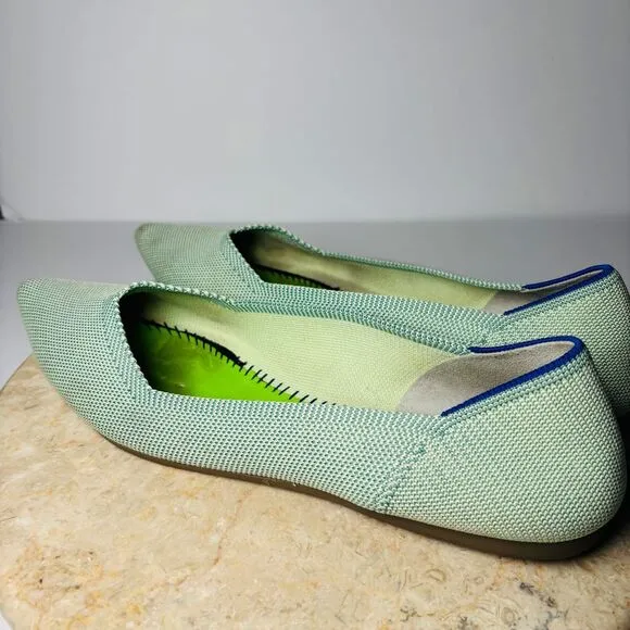 Rothy's The Point Women's Sz 8 Mint Green Slip-on Flats Ballet‎