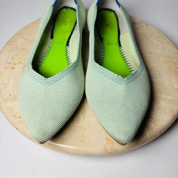 Rothy's The Point Women's Sz 8 Mint Green Slip-on Flats Ballet‎