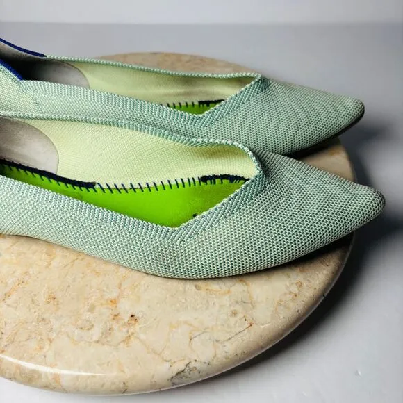 Rothy's The Point Women's Sz 8 Mint Green Slip-on Flats Ballet‎