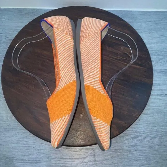 Rothy's The Point Women’s 9 Retired Orange Sherbet Flat Shoes Slip On Comfort