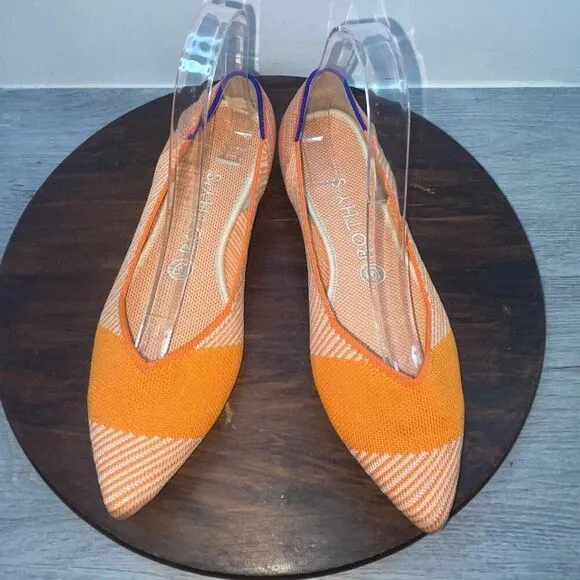 Rothy's The Point Women’s 9 Retired Orange Sherbet Flat Shoes Slip On Comfort