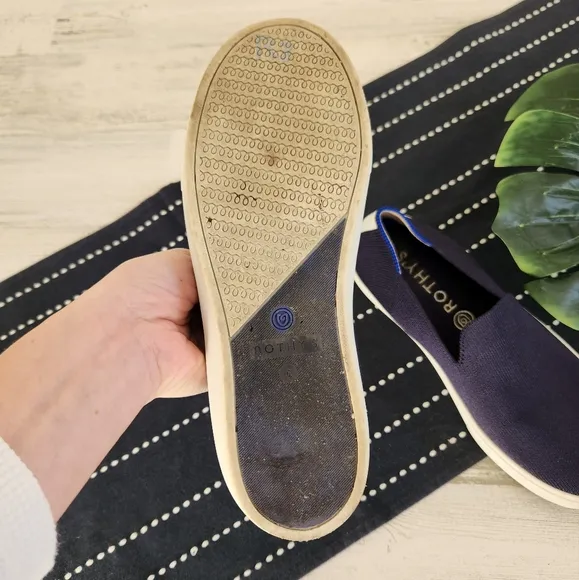 Rothys The Slip On Sneaker Flats Navy Blue Size 6