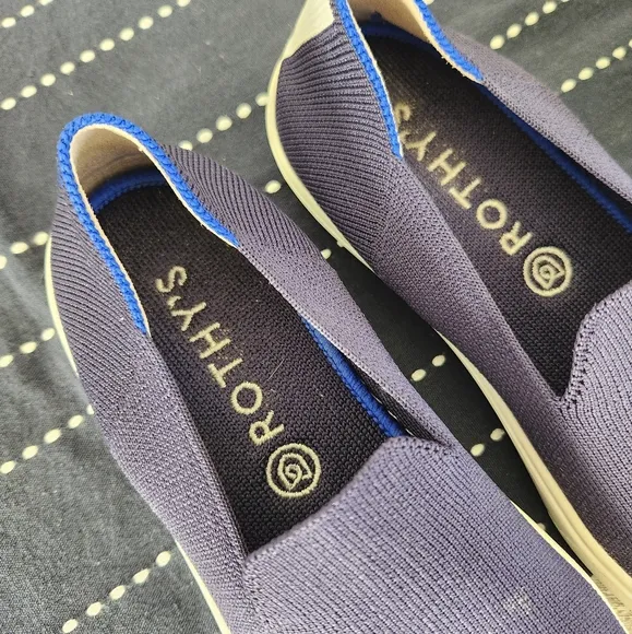 Rothys The Slip On Sneaker Flats Navy Blue Size 6