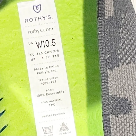 ROTHY'S 'The Sneaker' Size 10.5 Black &amp; Gray Camo Knit Slip On Flats