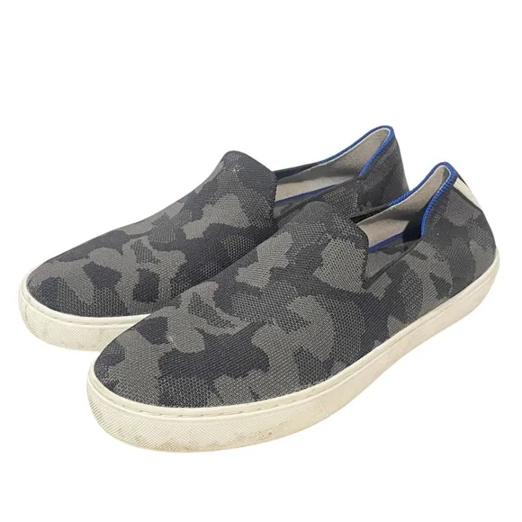 ROTHY'S 'The Sneaker' Size 10.5 Black &amp; Gray Camo Knit Slip On Flats
