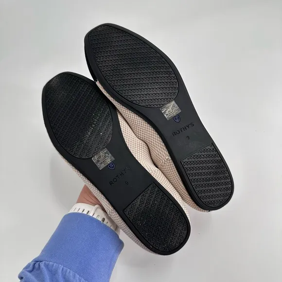 Rothy’s The Square Tuxedo Captoe‎ Knit Fabric Slip On Ballet Flats Women’s 9