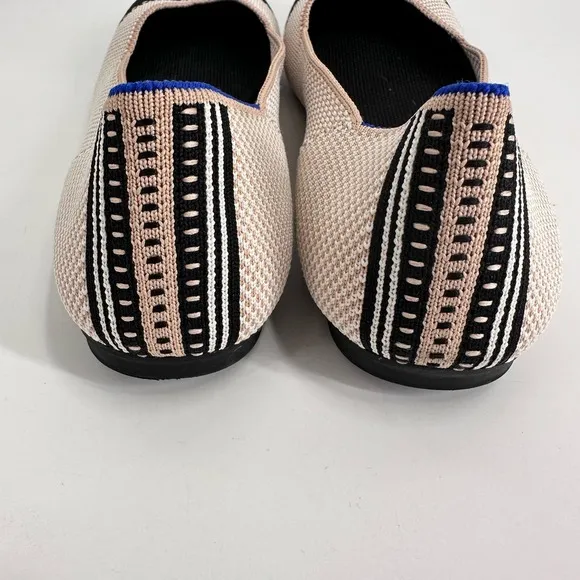 Rothy’s The Square Tuxedo Captoe‎ Knit Fabric Slip On Ballet Flats Women’s 9