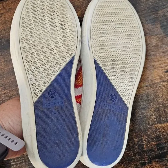 Rothy's The Kids Sneaker Flames Slip On Flats Shoes Big Kid Size 4
