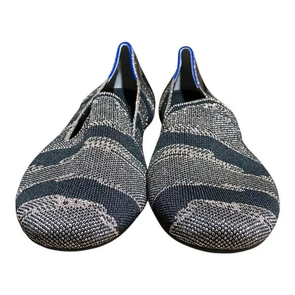 Rothys The Loafer WMNS 12.5 Golden Shimmer Slip on Flats Black Festive Party