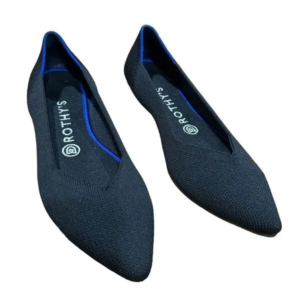 Rothy’s The Point Classic Flats, Black, size 8