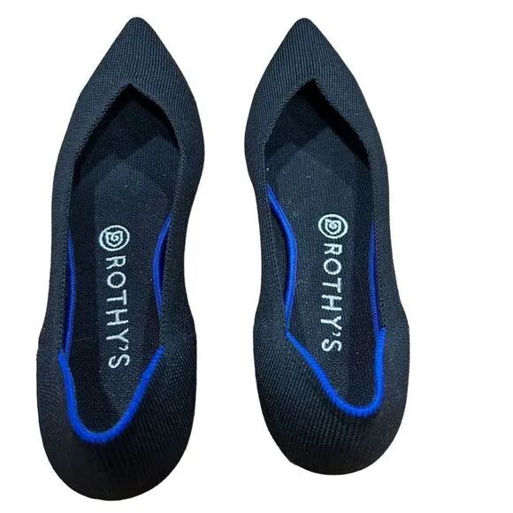 Rothy’s The Point Classic Flats, Black, size 8