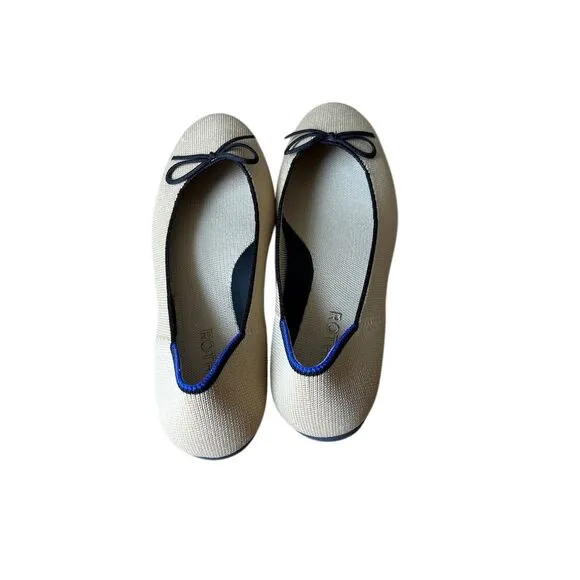 Rothy's Women's Ballet Flats Size 9 Cream Captoe Slip On Eco-Friendly