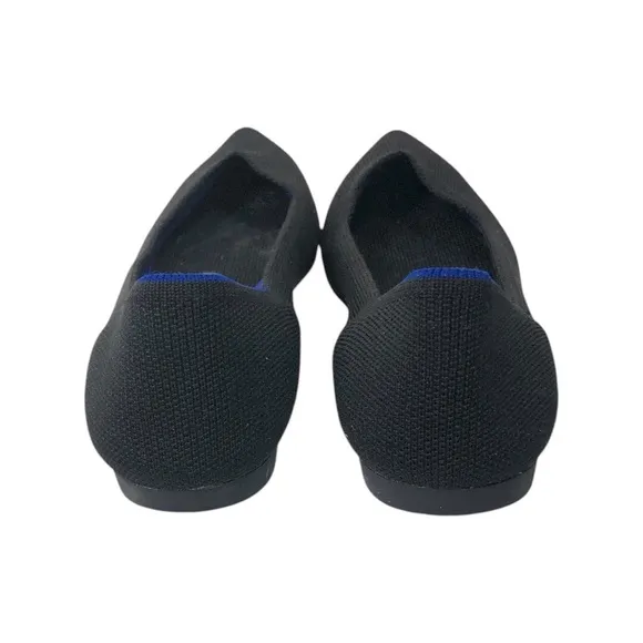 Rothy’s.  Women’s Black The Point Knit Flat Loafers Size W6