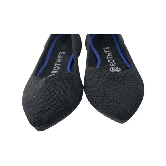 Rothy’s.  Women’s Black The Point Knit Flat Loafers Size W6