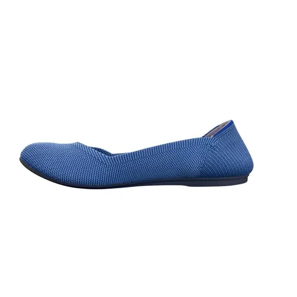 Rothys Womens Round Toe Flats Indigo Blue Knit Size 7 Retired Limited Edition