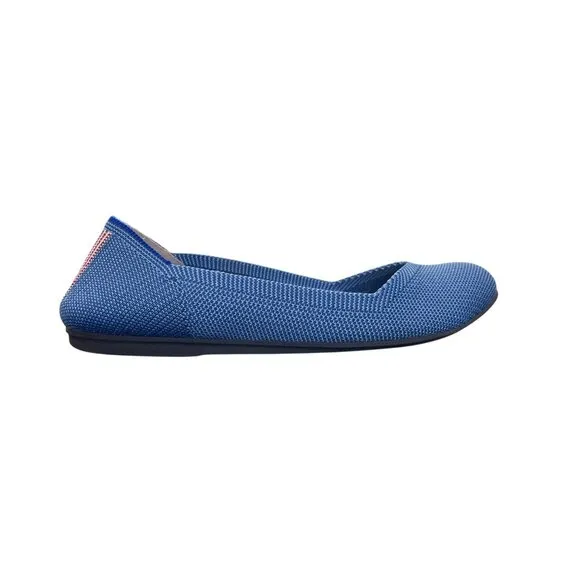 Rothys Womens Round Toe Flats Indigo Blue Knit Size 7 Retired Limited Edition