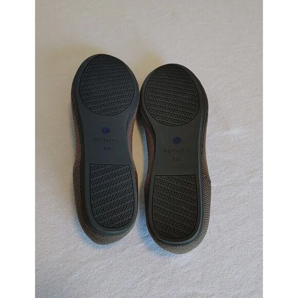 ROTHYS Women's The Loafer Retired Mocha Color Flats Size 8.5 Neutral Minimal