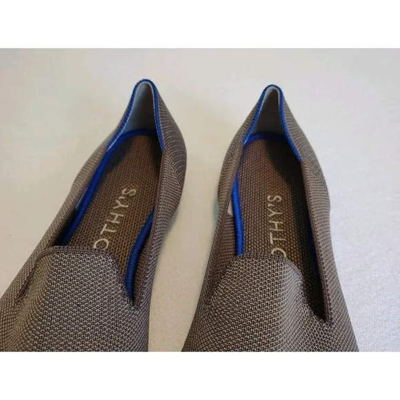 ROTHYS Women's The Loafer Retired Mocha Color Flats Size 8.5 Neutral Minimal