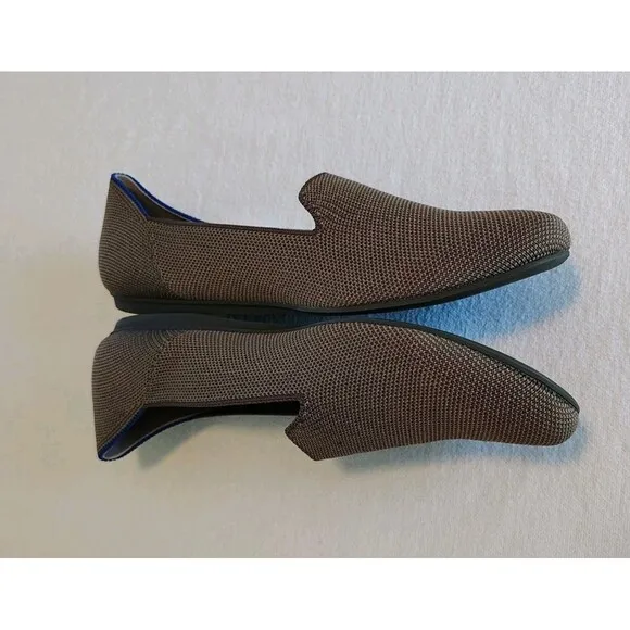 ROTHYS Women's The Loafer Retired Mocha Color Flats Size 8.5 Neutral Minimal