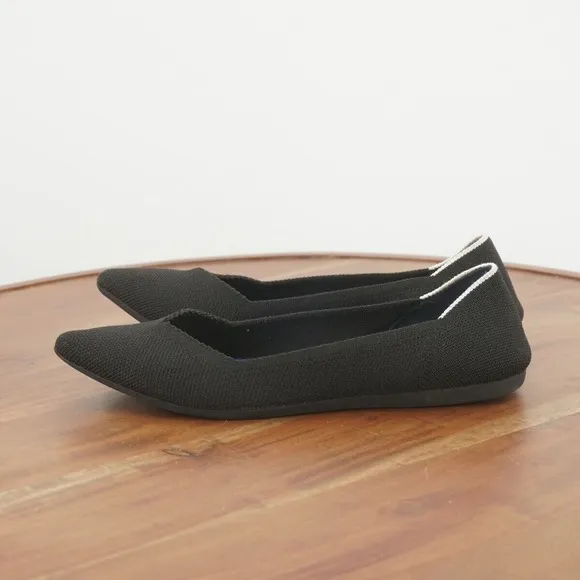 Rothys Womens The Point Black Ballet Flats Size 6 Slip On Washable