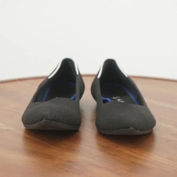 Rothys Womens The Point Black Ballet Flats Size 6 Slip On Washable