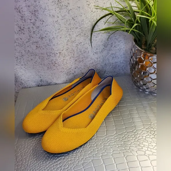 Rothy's Women's Yellow Ballet Flats Round Toe Slip-On Size 8.5