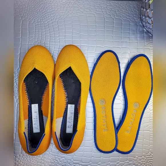 Rothy's Women's Yellow Ballet Flats Round Toe Slip-On Size 8.5
