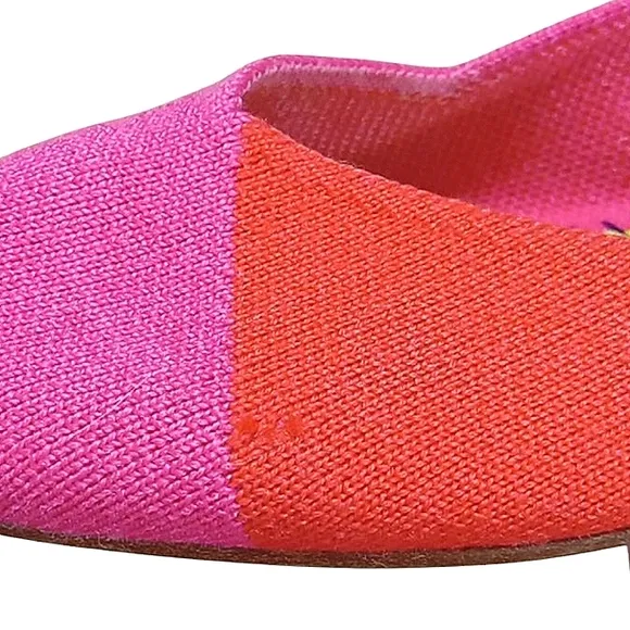 Rothy's x Marta Ferri Flats Flame Azalea Wool Colorblock Special Edition Retired