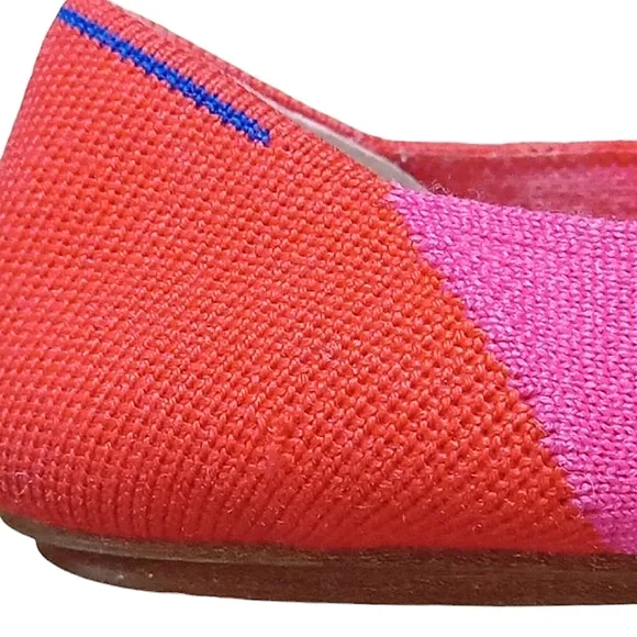 Rothy's x Marta Ferri Flats Flame Azalea Wool Colorblock Special Edition Retired