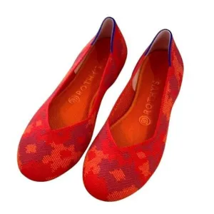 ROTHY’S Red Camo Round Toe Loafers Slip-On Flats Shoes Women’s 8