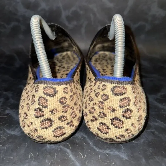 Rothy's The Flat Cheetah Print Knit Slip On Ballet Flats Shoe Womens Size 8.5
