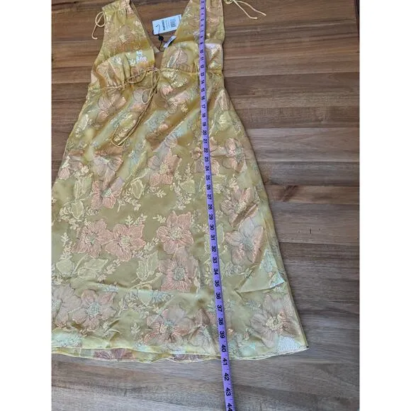 Rumored Paradise Midi Dress Shimmer Silk Blend Elegant Chic Medium Golden Hour