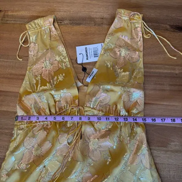 Rumored Paradise Midi Dress Shimmer Silk Blend Elegant Chic Medium Golden Hour