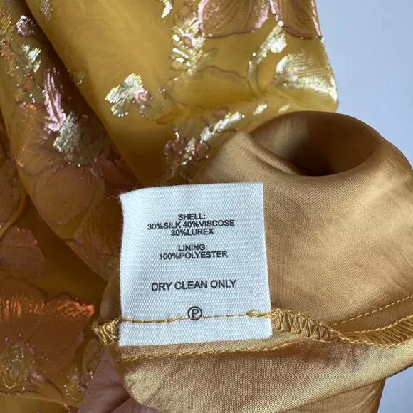 Rumored Paradise Midi Dress Shimmer Silk Blend Elegant Chic Medium Golden Hour