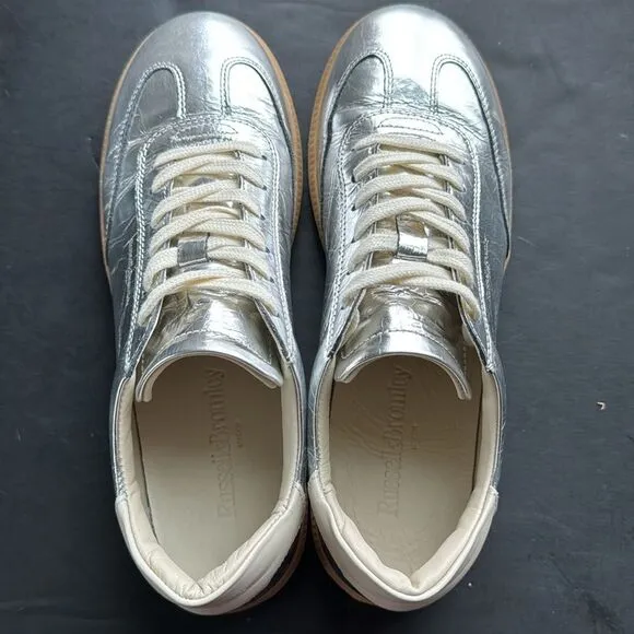 Russell &amp; Bromley Men’s Sz 41 / 7.5 Nordic Thin Sole Trainer Silver Sneakers