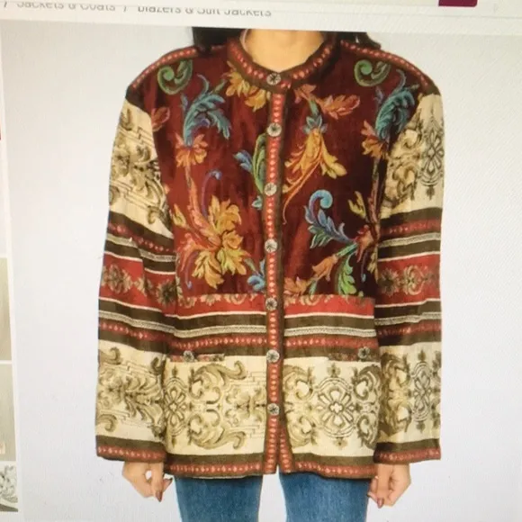 SAG HARBOR/ BOHO BROCADE TAPESTRY JACKET/NEW