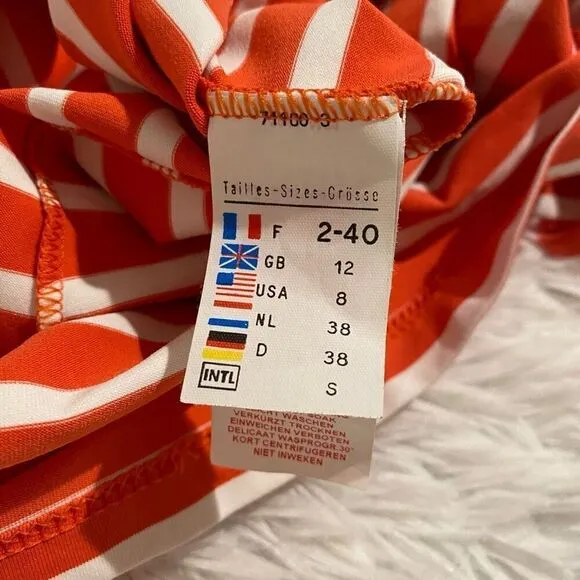 Saint James Tuckernuck Propriano Stripe Dress in Orange White Size 8
